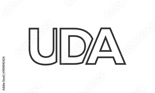 Free Download UDA logo design template with strong and modern bold text. Initial based vector logotype featuring simple and minimal typography. Trendy company identity. - GFXLoad