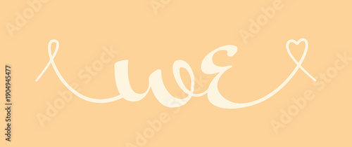 WE initial wedding monogram calligraphy vector illustration. Hand drawn lettering w and e love logo design for valentines day poster, greeting card