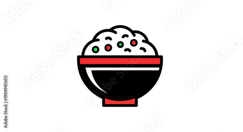 Bowl of rice illustration