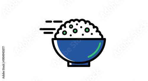 Bowl of rice vector illustration
