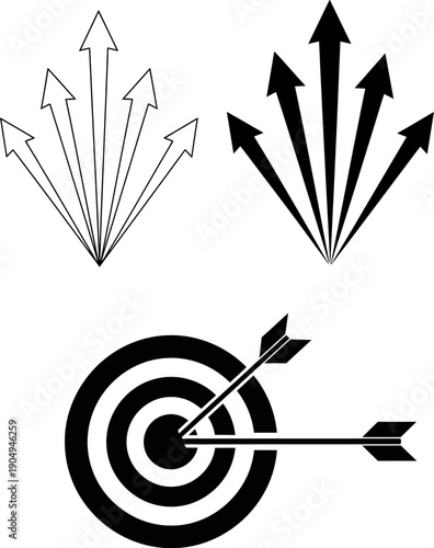 Archery target with arrows