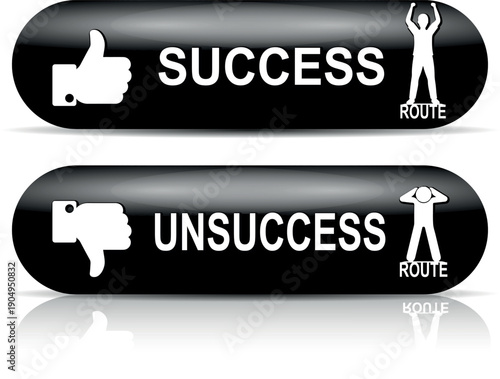 Illustration of thumbs up and down buttons. Vector Thumbs Up and Down Buttons.