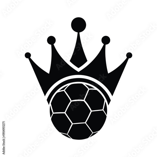 Silhouette of soccer ball with crown