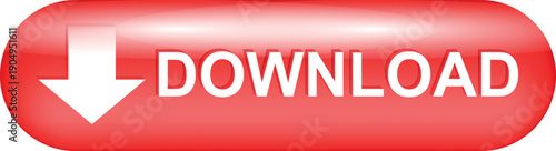 download button for internet website use. Blue Download icon on isolated white background with shadow.