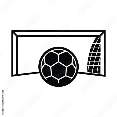 Soccer ball on the goal vector illustration 