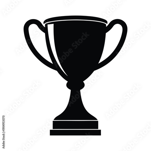 Trophy cup silhouette isolated on white