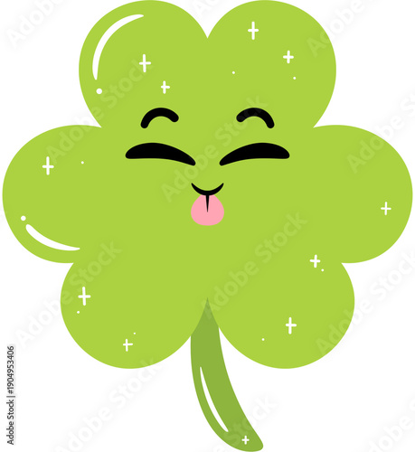 Shamrock Playful Face Cartoon