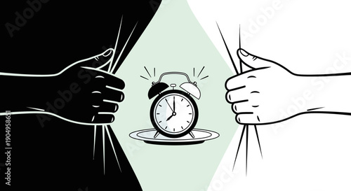 Alarm Clock Between Darkness and Light A Symbol of Transition.