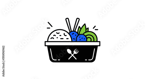 Cartoon food bowl illustration