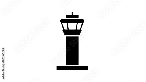 Vector illustration of air traffic control tower icon silhouette vector illustration
