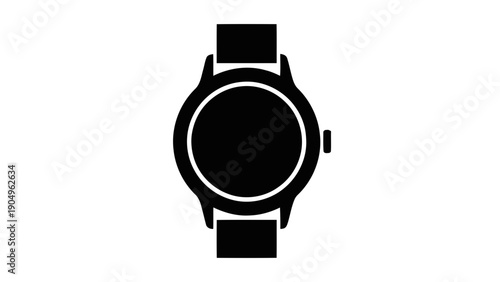 Vector illustration of a sleek wrist timepiece on transparent background, perfect for app designs and digital interfaces