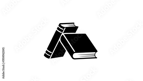 Vector illustration of two classic hardcover books stacked together, on transparent background