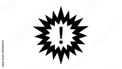 Vector illustration of a warning exclamation mark icon, on transparent background
