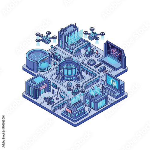 Illustration of documents downloading into a folder on a computer screen interface.