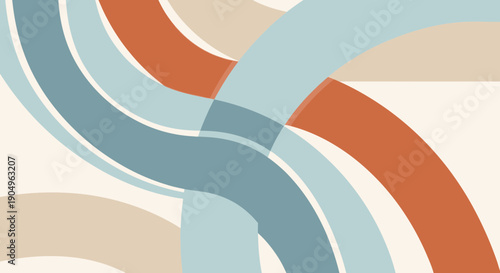 Abstract Curves in Earthy Tones A Modern Geometric Design.