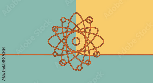 Atom Model Illustration A Detailed Depiction of Atomic Structure.