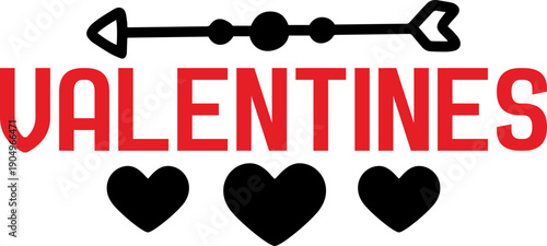 Valentine’s Day typography text on plain white transparent isolated background for card, shirt, hoodie, sweatshirt, apparel, tag, mug, icon, poster or badge