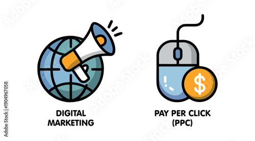 Digital Marketing & Pay Per Click (PPC) Advertising Strategy Icon