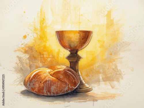 Sacred chalice and bread
