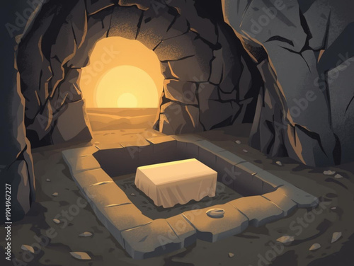 tomb with folded cloth