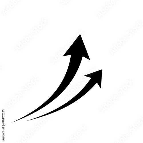 Growth Arrow Flat Black and White Minimalist Icon