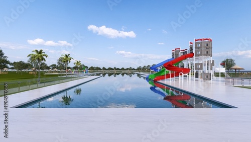 Swimming pool in the park