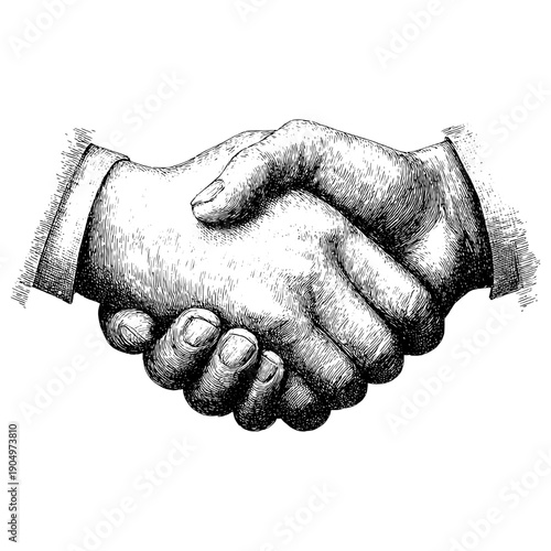 Handshake symbolizing agreement and cooperation between two people