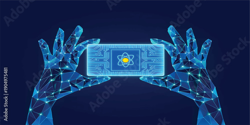 A digital network of global communication connects people across the world map as fish swim through a tech-inspired blue aquarium concept