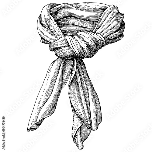 Vector illustration of a tied scarf in a simple design