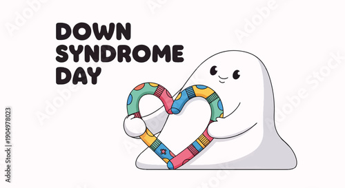 Down Syndrome Day Illustration with Heart.
