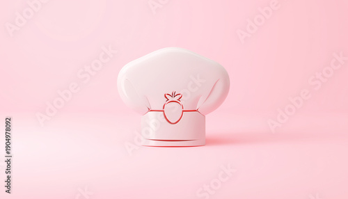 A white poodle dog figurine sits on a light pink surface against a light pink backdrop in a soft focus presentation