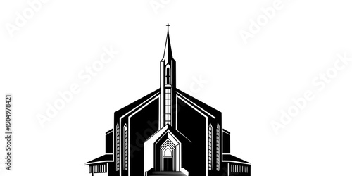 Modern Architecture Church Wedding Venue Silhouette