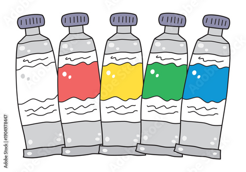 Paint tube colors set illustration isolated vector