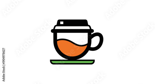 Coffee cup graphic on white