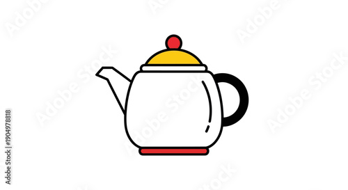 Cartoon teapot illustration isolated on white