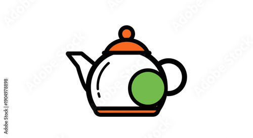 Cartoon teapot illustration on white background