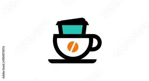 Coffee cup and filter icon