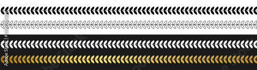 Seamless leaf border pattern floral botanical decorative vector design on transparent background