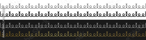 Seamless swirl loop line border pattern abstract decorative vector design on transparent background