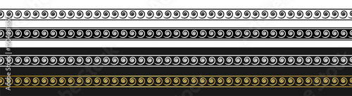 Foto Seamless spiral scroll meander border pattern abstract decorative vector design