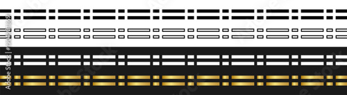 Seamless geometric bar line border pattern abstract decorative vector design on transparent background