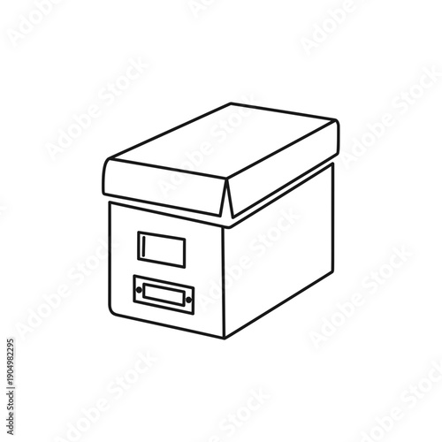 Business Archive Storage Box Line Style Office Image