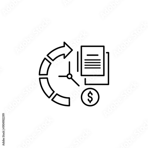 Billing Cycle Process Line Style Finance Image