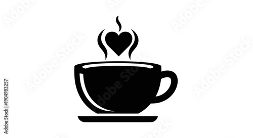 Coffee cup heart shape vapor