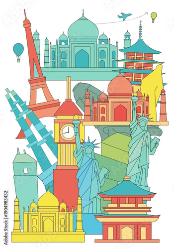Colorful Landmarks and Monuments Around the World.