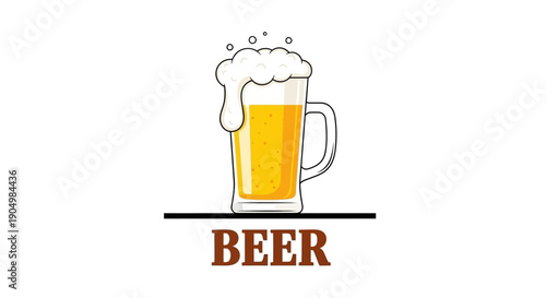 A tall glass of beer with foam on top sitting on a table, viewed from the side in a casual setting