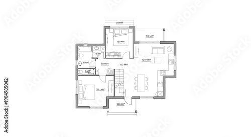 Detailed architectural floor plan of a residential building.