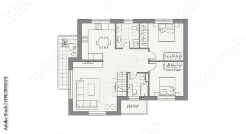 Detailed architectural floor plan of a modern residential building.