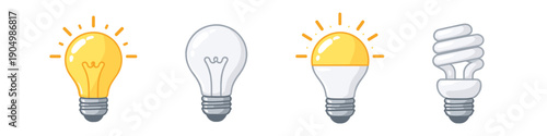 Evolution of light bulbs: from incandescent to LED and CFL energy saving lamps