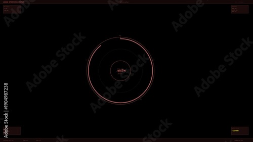 Wallpaper Mural Hud animation shows circular time display with indicators and progress in a digital interface for video or presentation use Torontodigital.ca